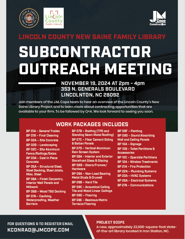 Saine Library Subcontractors Meeting